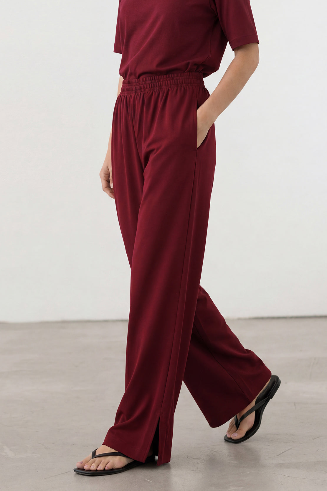 KOKO Modal Blend Effortless Pants – Maroon