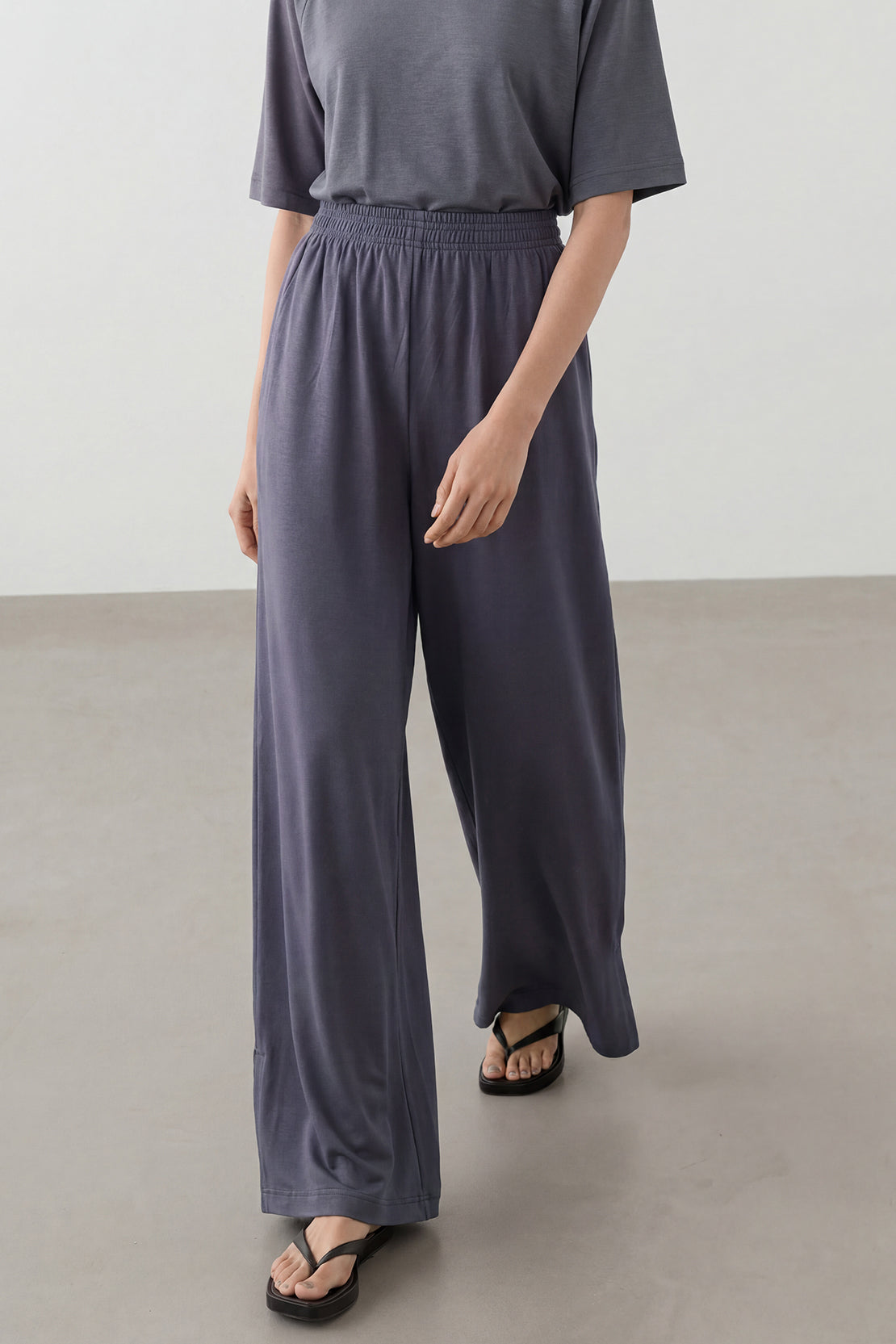 KOKO Modal Blend Wide-Leg Bottom – Grey