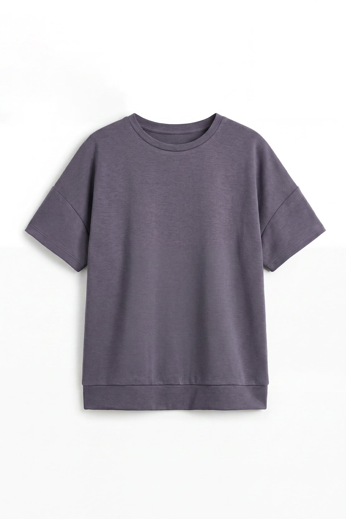KOKO Modal Blend Relaxed Crew Neck Top – Lavender