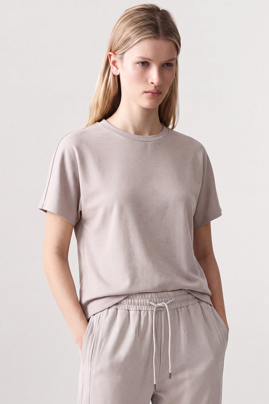 KOKO Sheen Modal Cap-Sleeve T-Shirt – Beige