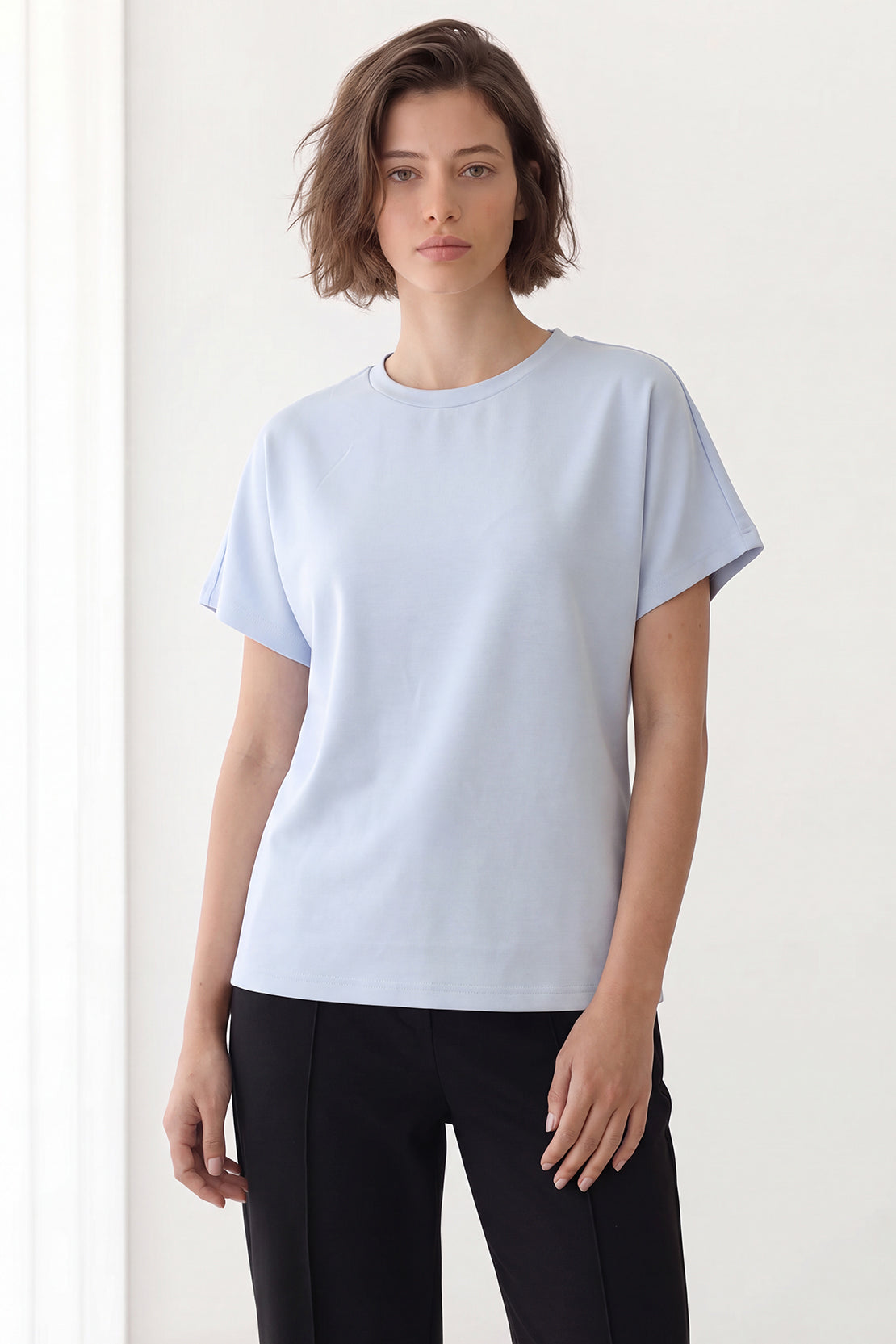 KOKO Sheen Modal Cap Sleeves T-shirt – Soft Blue