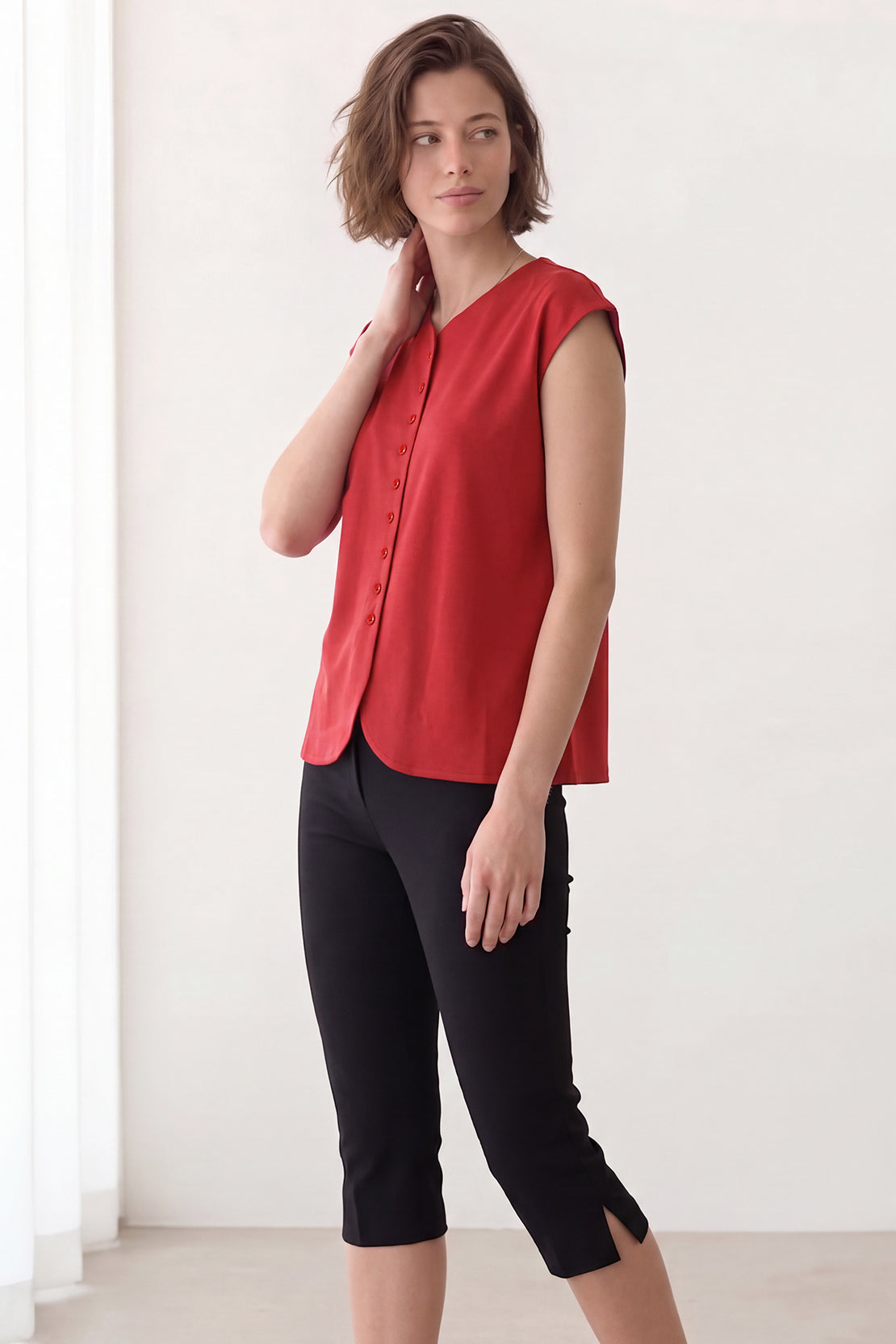 KOKO Modal Blend Buttoned Shirt – Red