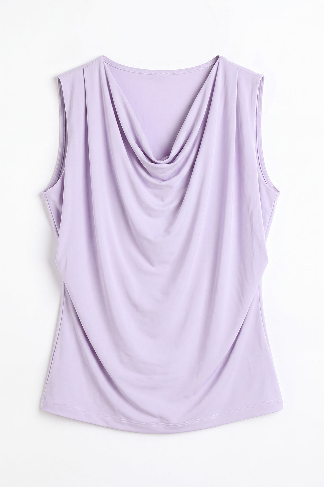 KOKO Airism Layered Cowl-Neck Top – Lilac