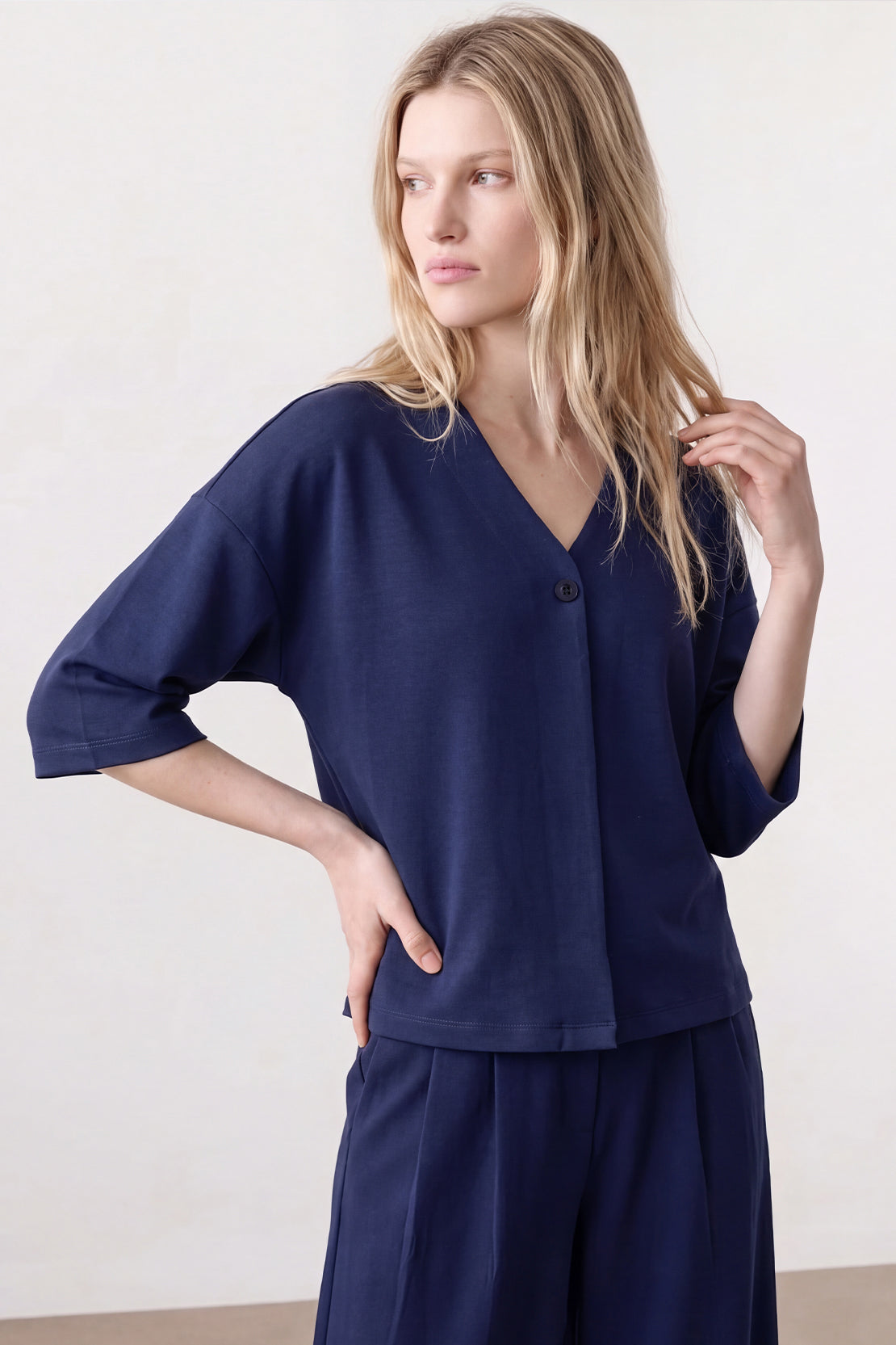 KOKO Modal V-Neck Shirt – Blue