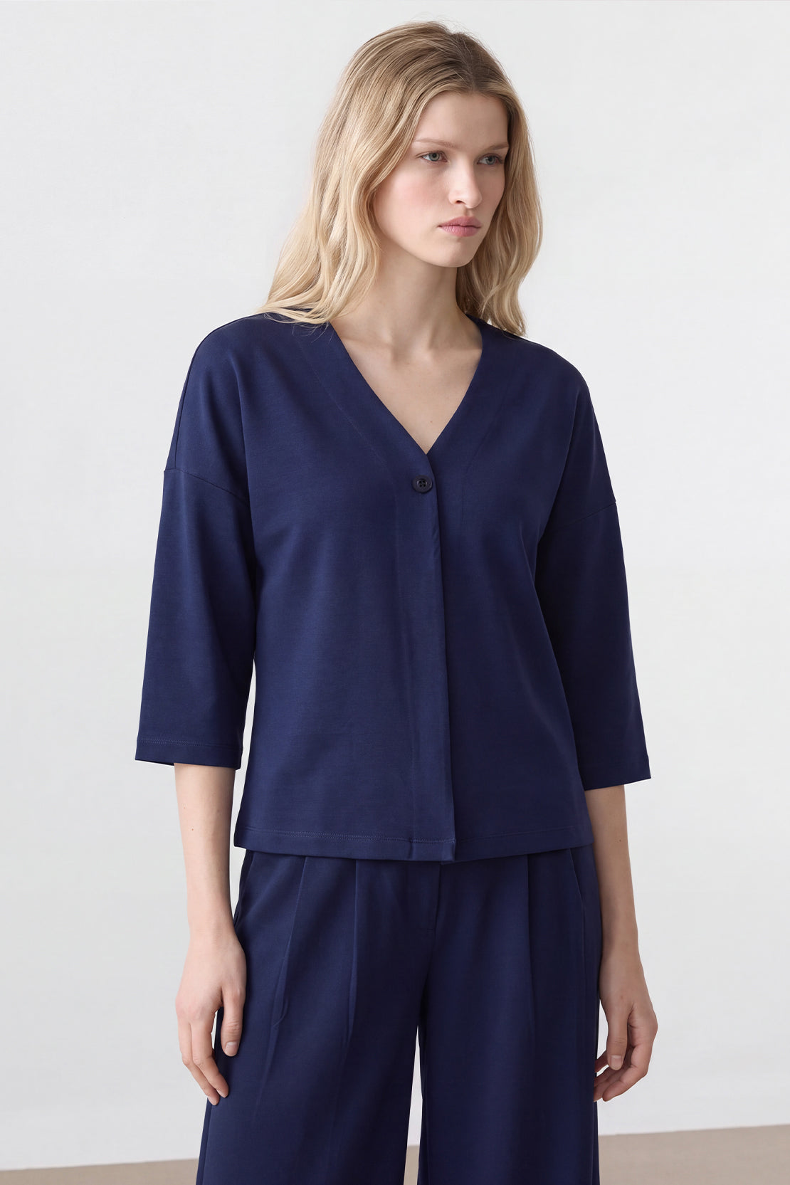 KOKO Modal V-Neck Shirt – Blue