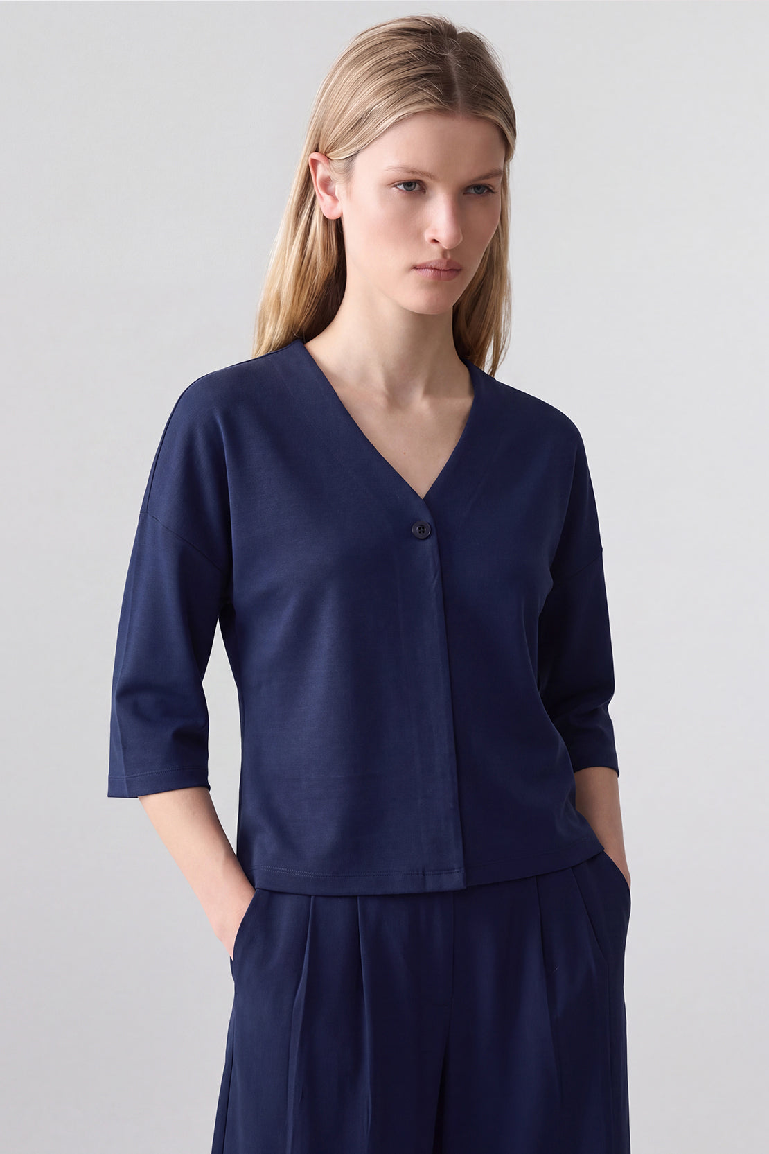 KOKO Modal V-Neck Shirt – Blue