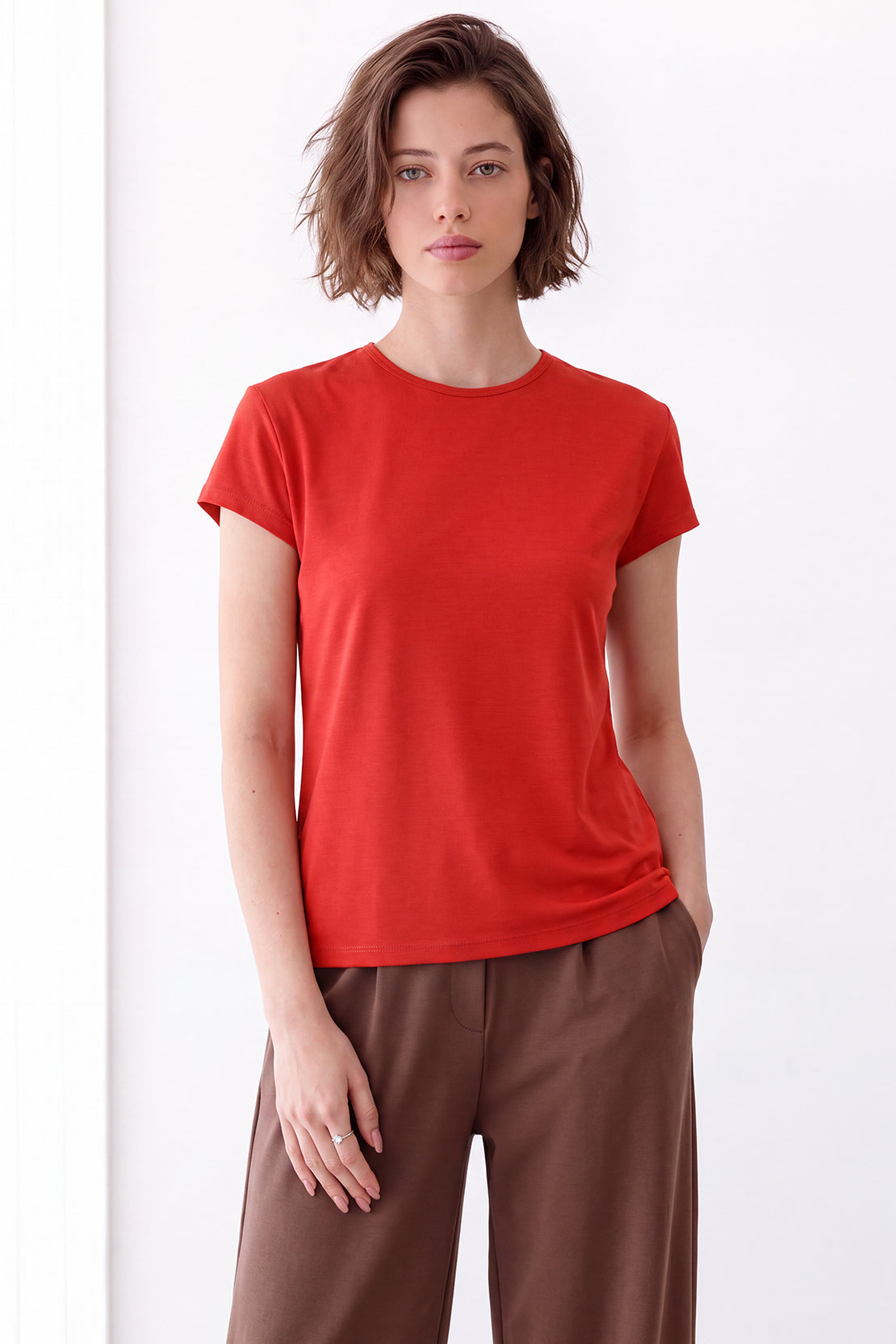 KOKO Air Weave Cap Sleeve T-Shirt – Red