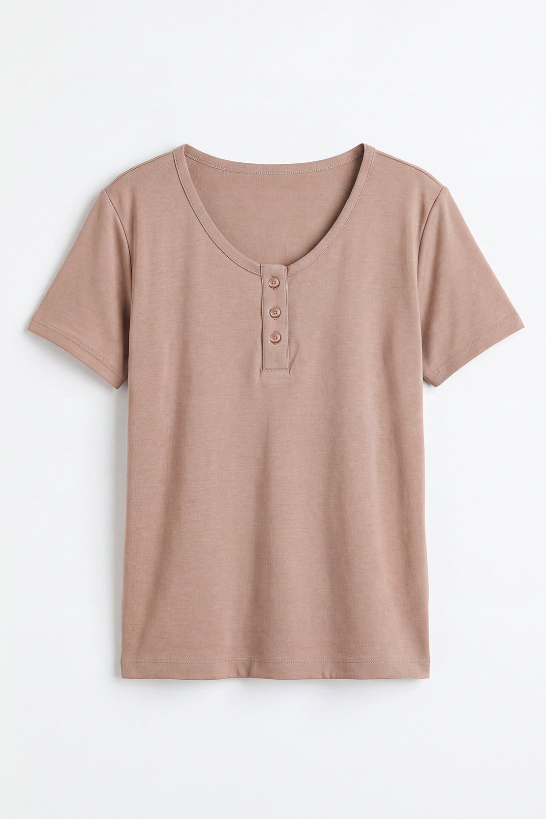 KOKO Cupro Buttoned T-Shirt – Taupe