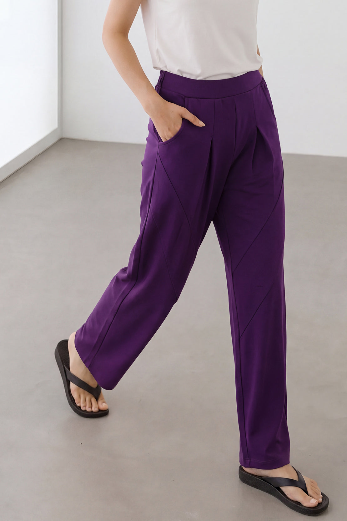 KOKO Modal Blend Barrel Pants – Purple