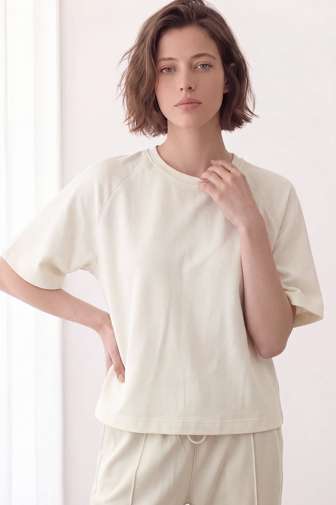 KOKO Cotton Solona Crew Neck T-Shirt – White