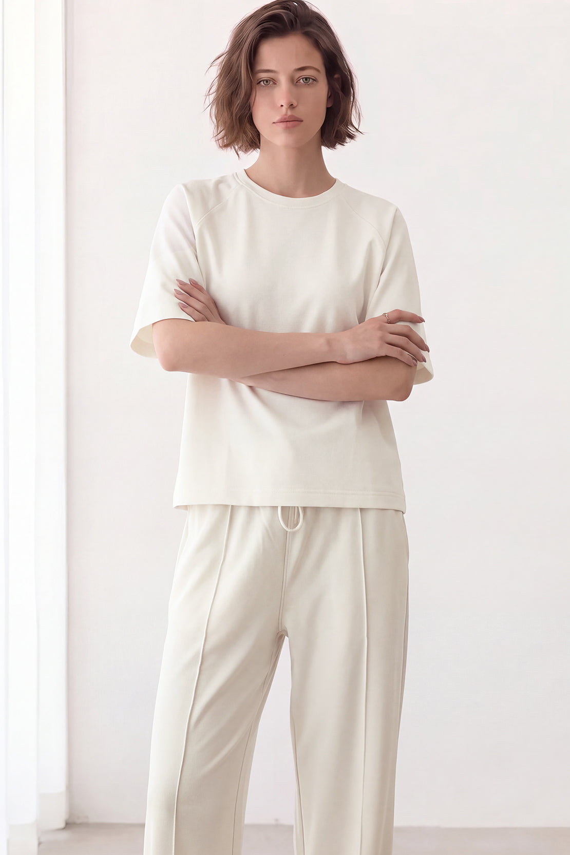 KOKO Cotton Solona Crew Neck T-Shirt – White