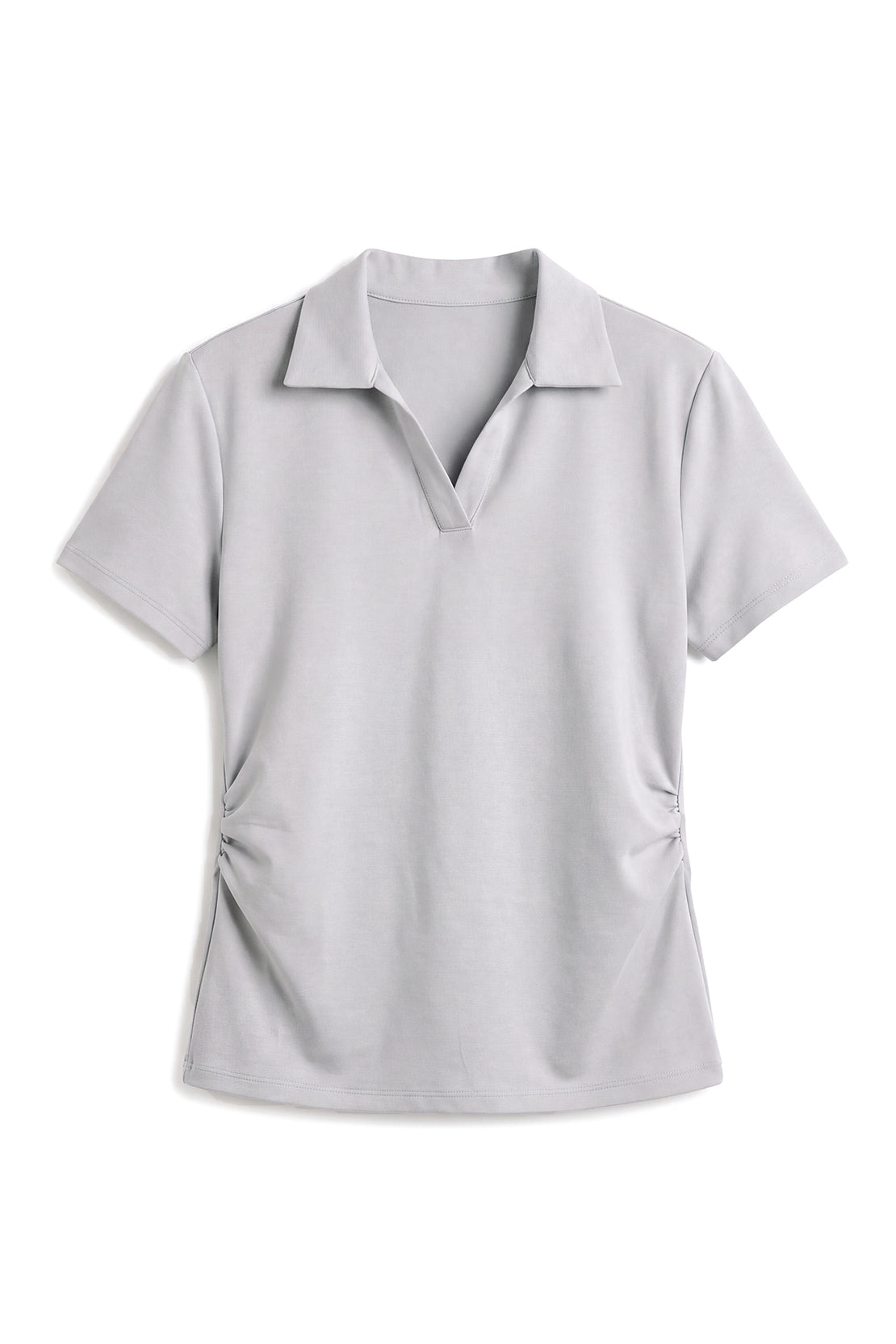 KOKO Modal Blend Collared Top – Soft Grey