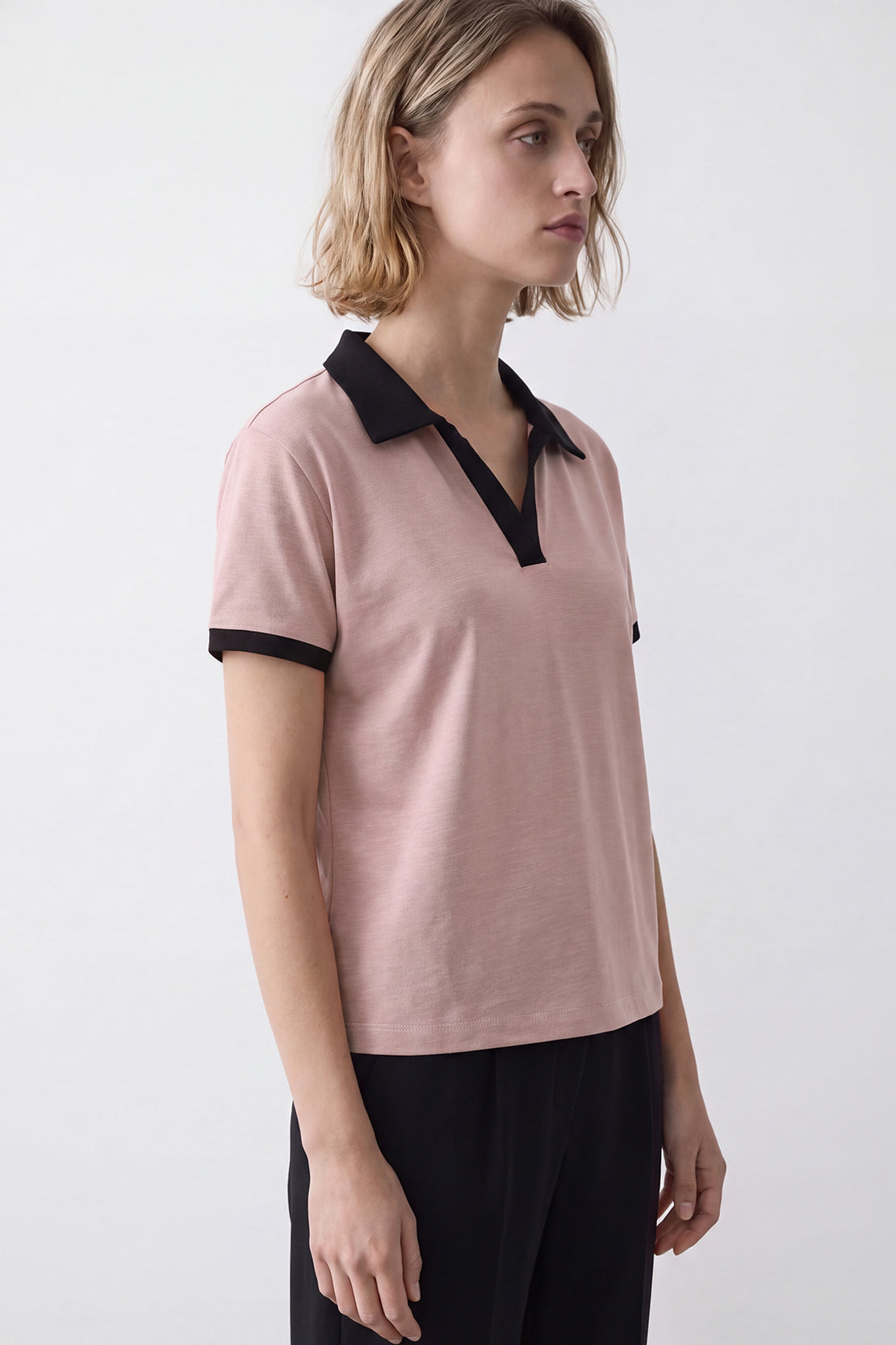 KOKO Cotton Modal Collared T-Shirt – Pink