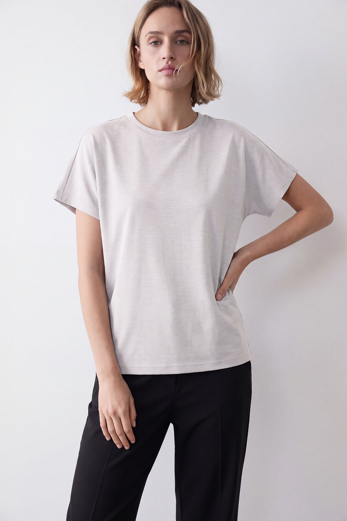 KOKO Cotton Modal Crew Neck T-Shirt – Grey