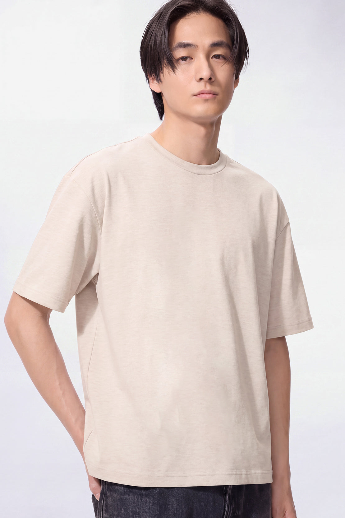 KOKO Modal Blend Drop Shoulder T-Shirt – Beige