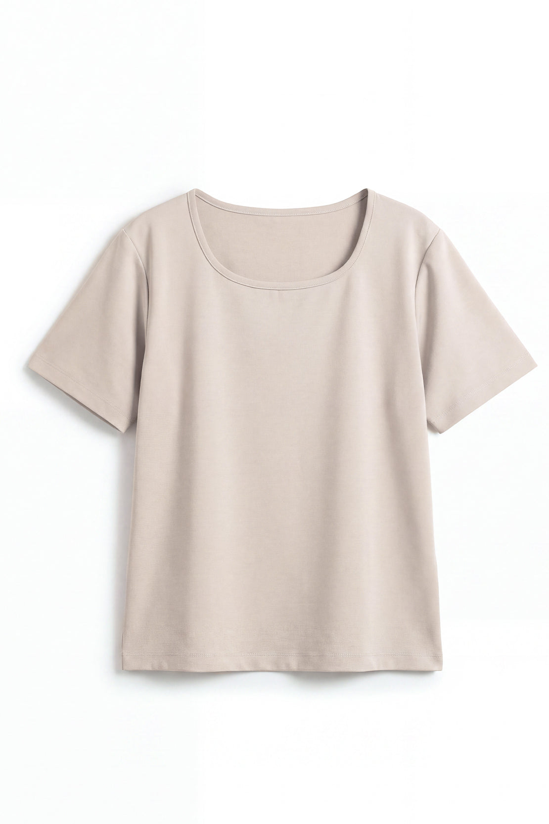 KOKO Modal Blend Scoop Neck Top – Beige