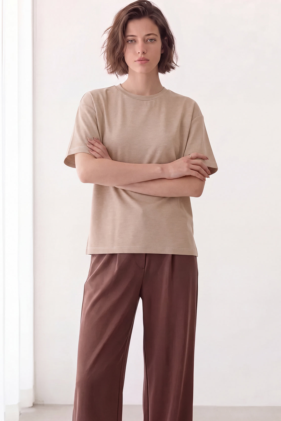 KOKO Modal Blend Drop Shoulder T-Shirt – Clay