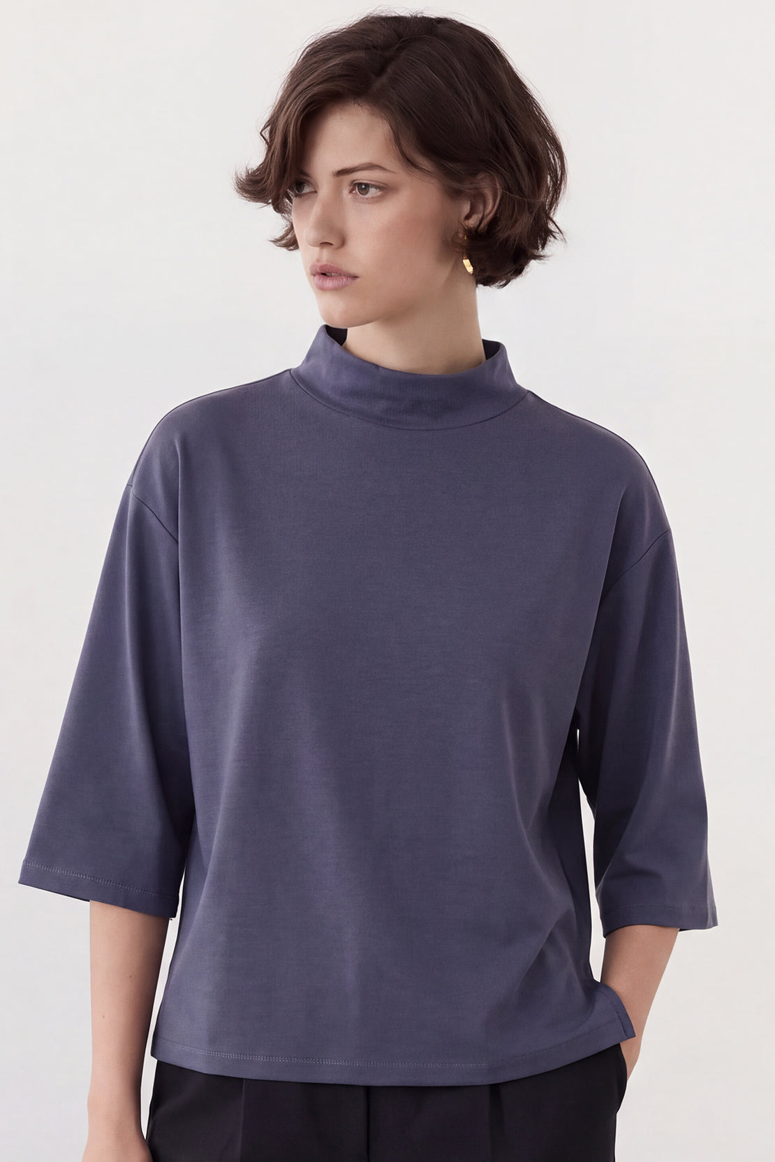 KOKO Modal Blend Turtle Neck Shirt – Smoke