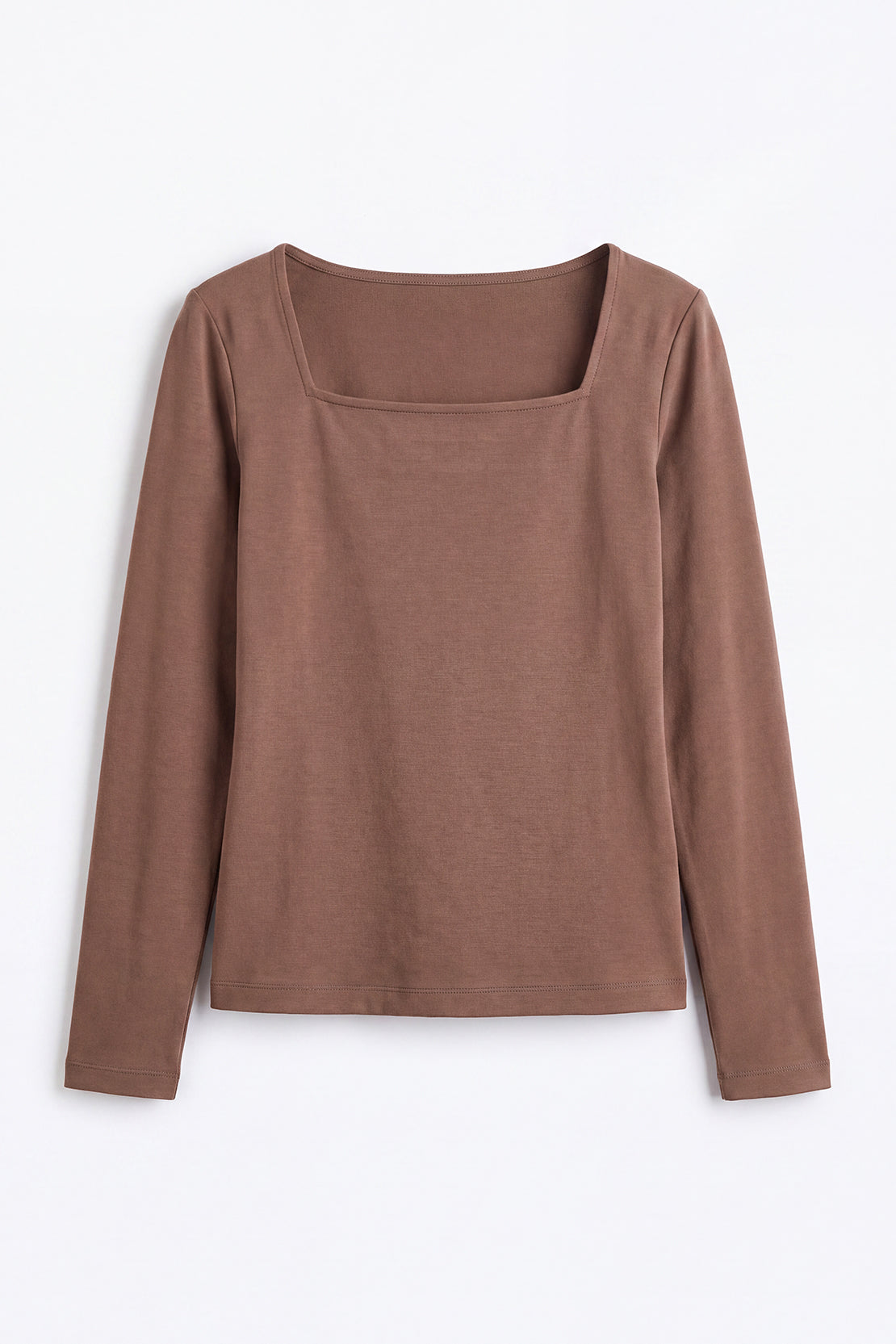 KOKO Sheen Modal Square Neck Shirt – Brown