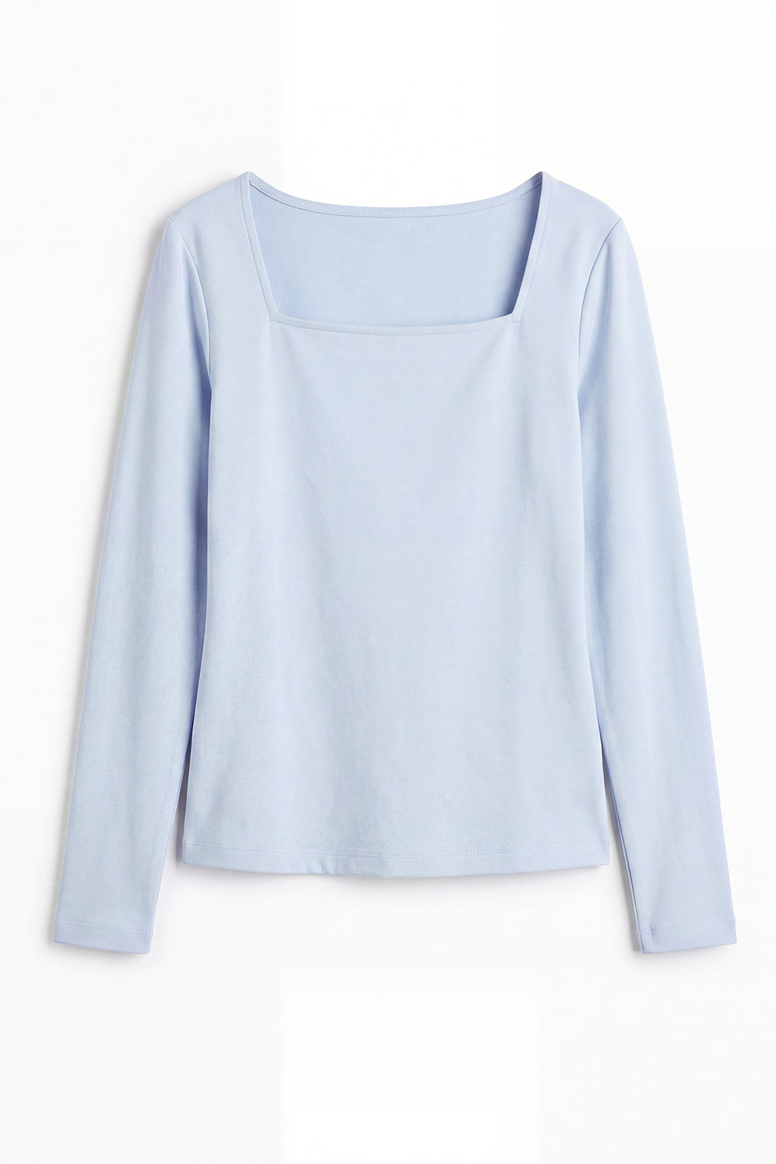 KOKO Sheen Modal Square Neck Shirt – Soft Blue