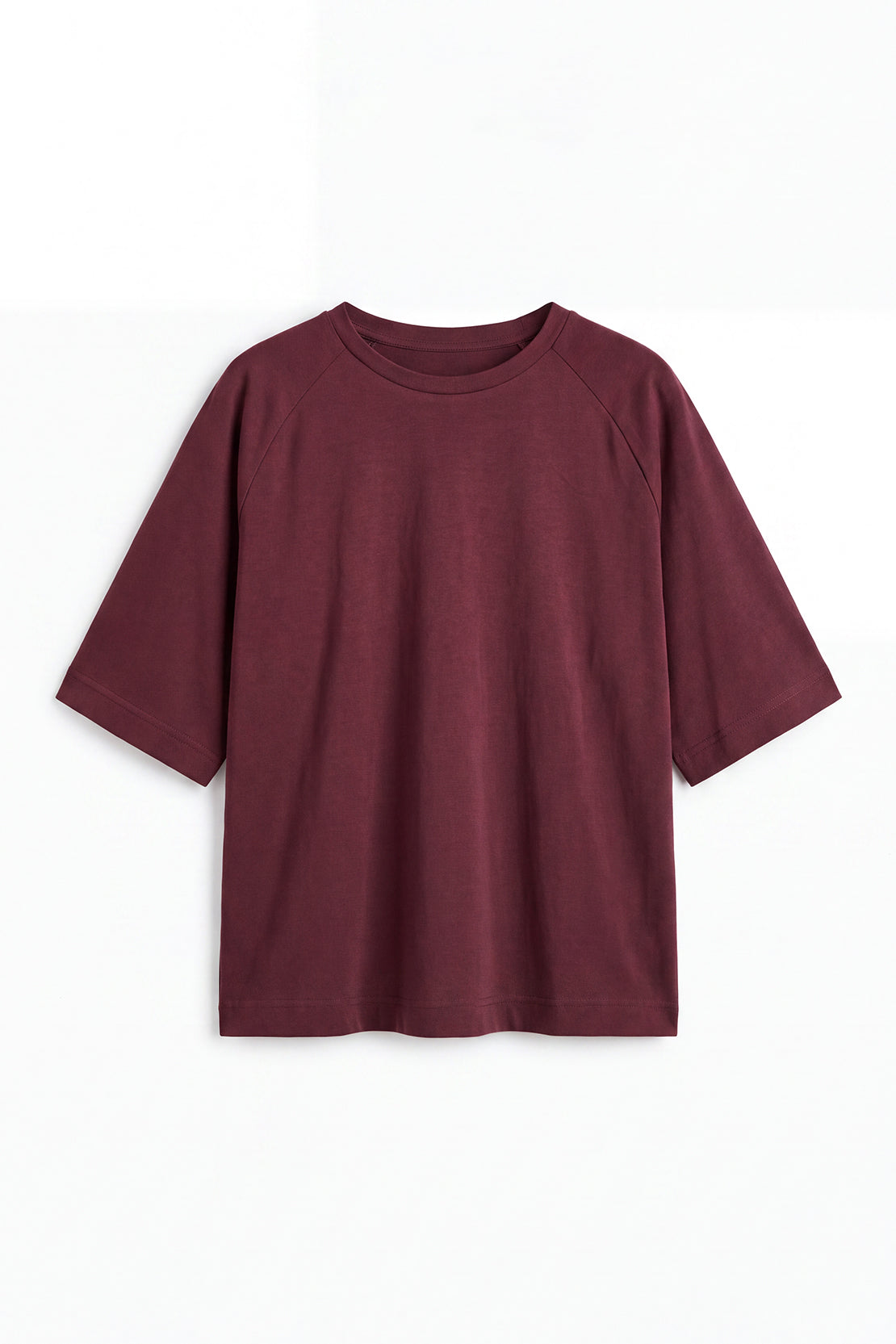 KOKO Cotton Blend Oversized T-Shirt – Deep Wine