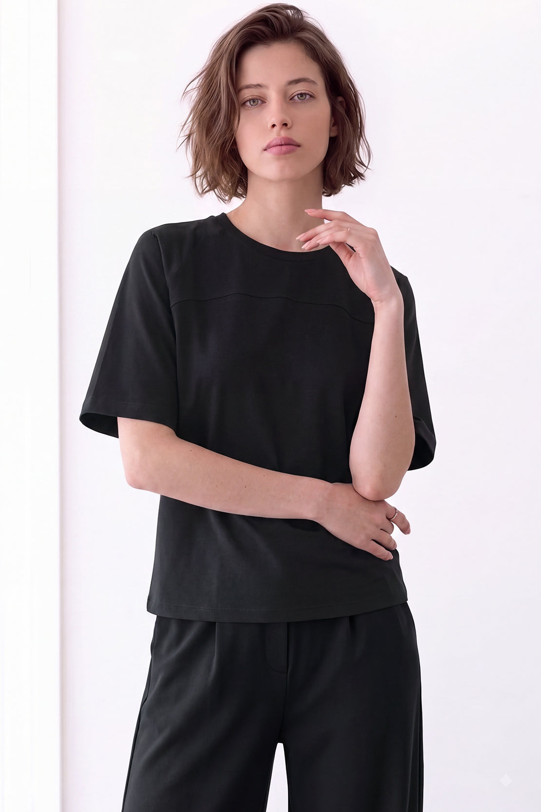 KOKO Cotton Bamboo Crew Neck T-Shirt – Black