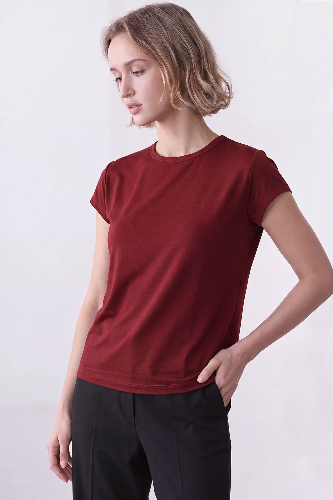 KOKO Bamboo Fibre Cap Sleeve T-Shirt – Cherry