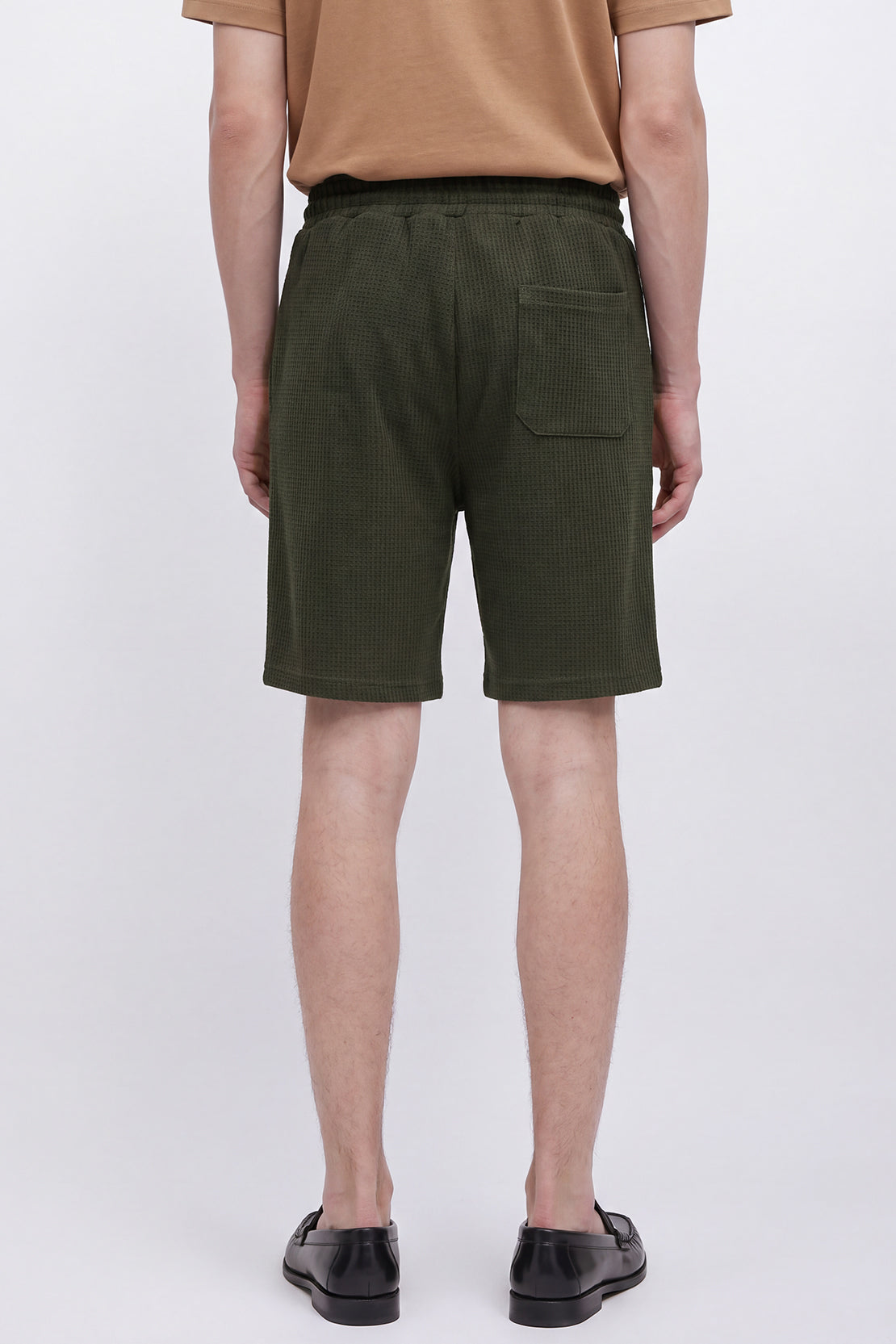 KOKO Structured Knit Shorts – Olive