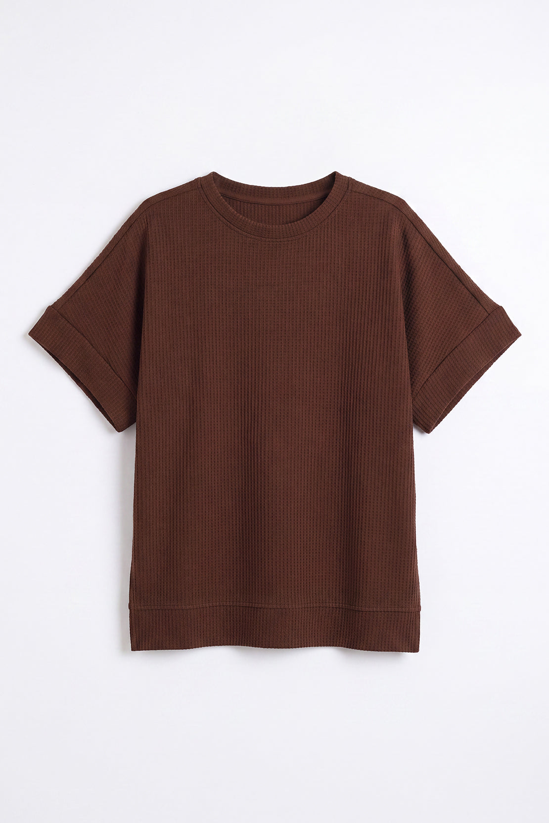 KOKO Structured Knit Relaxed Top – Brown