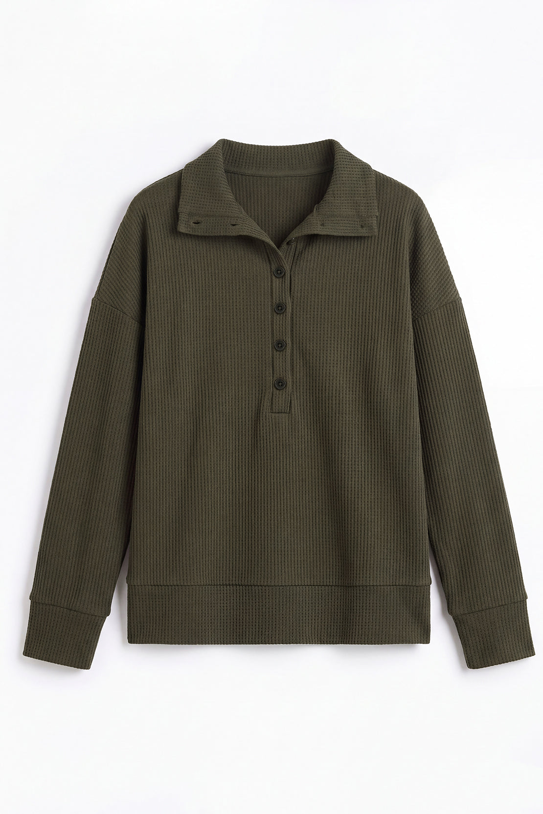 KOKO Structured Knit Button Collared Top
