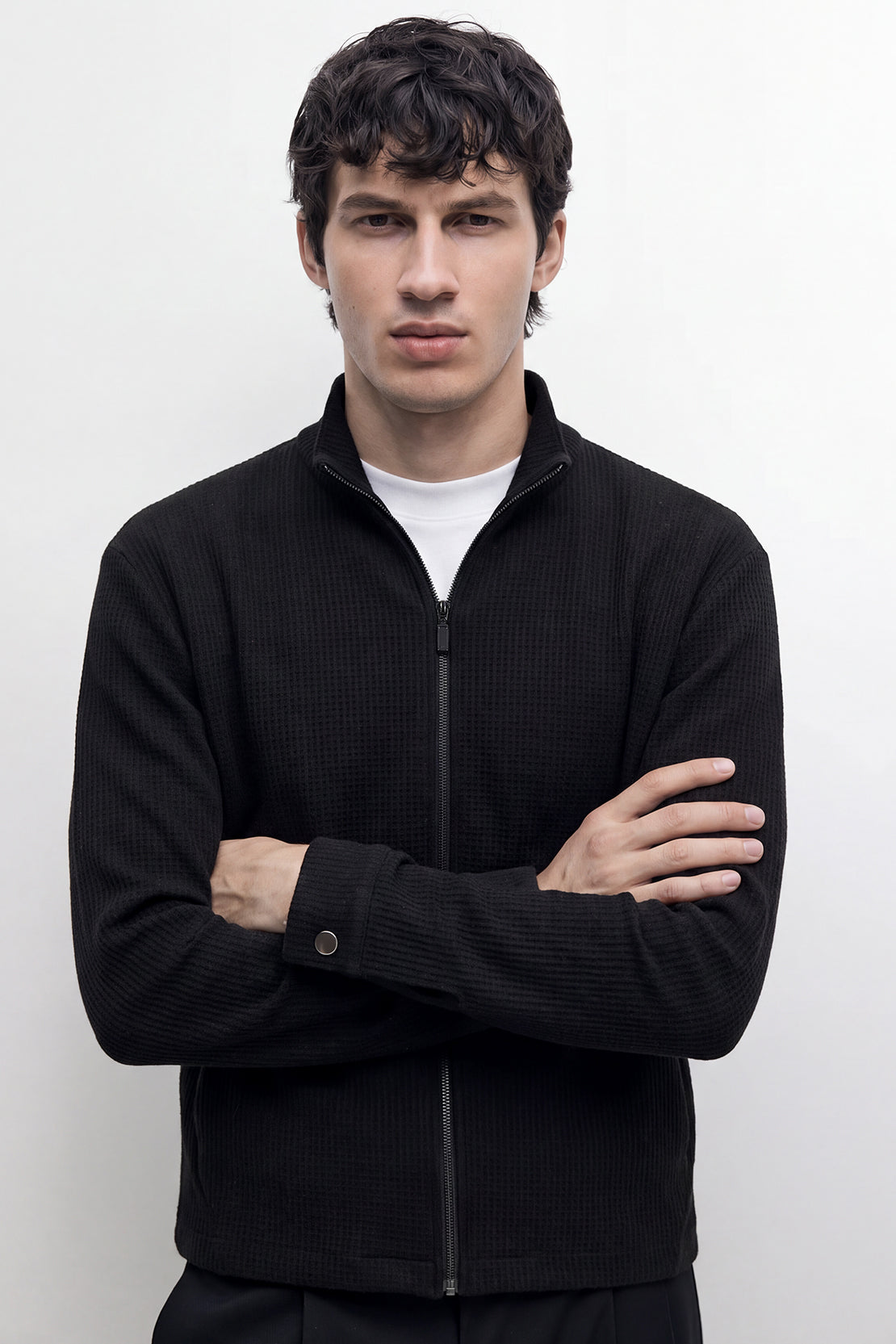 KOKO Structured Knit Zip Up Jacket