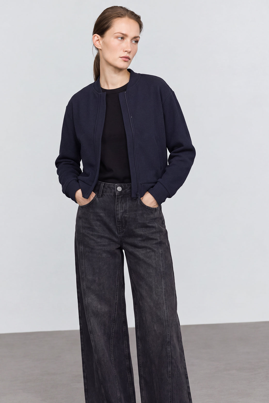 KOKO Structured Knit Zip-Up Jacket