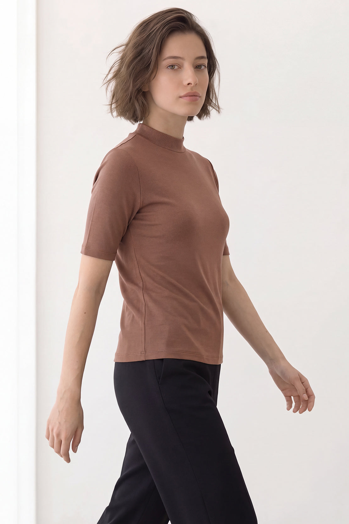 KOKO Wool Mock Neck T-Shirt