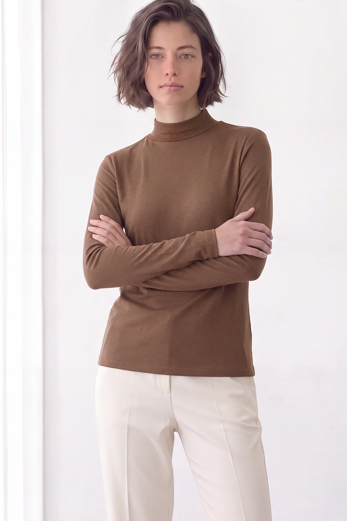 KOKO Wool Mock Neck T-Shirt