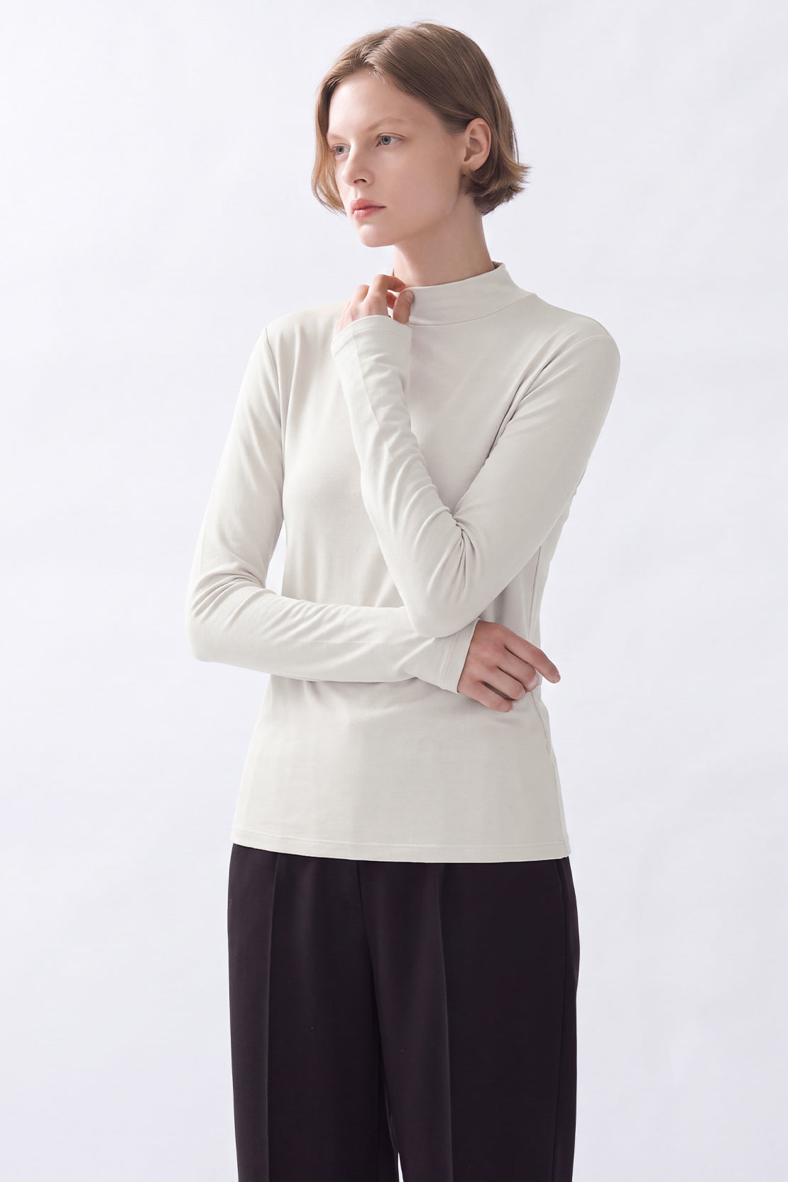 KOKO Wool Mock Neck T-Shirt