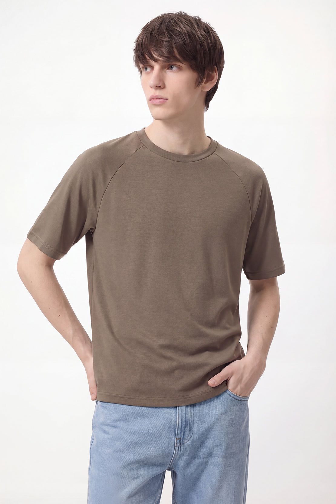 KOKO Modal Blend Crew Neck T-Shirt – Black & Clay