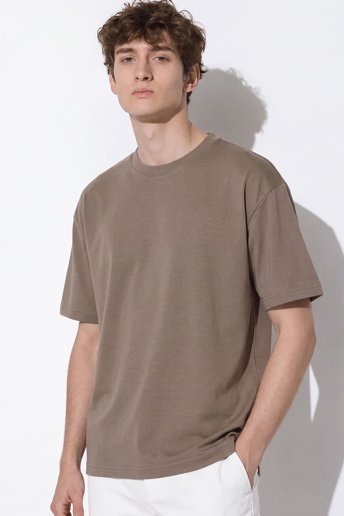 KOKO Modal Blend Drop Shoulder T-Shirt – Navy, Silver & Clay