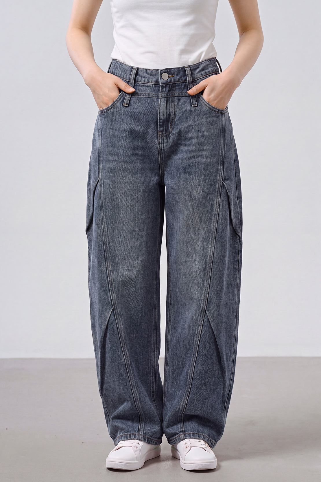 KOKO Korean Wide Barrel Jeans