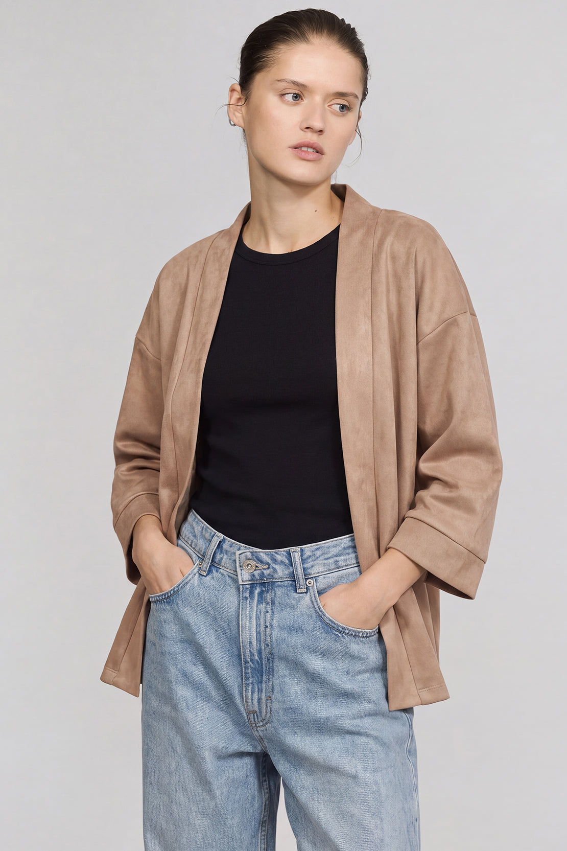KOKO Suede Open Front Wrap