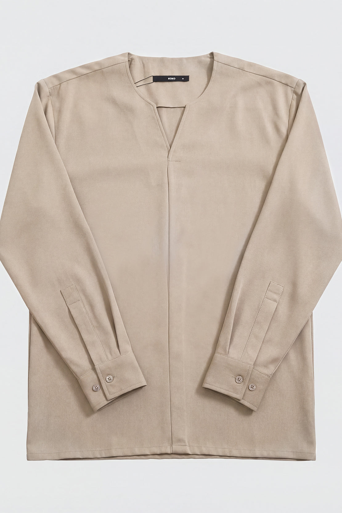 KOKO Pure-Ease Relaxed V-Neck Shirt – Beige,Black & White