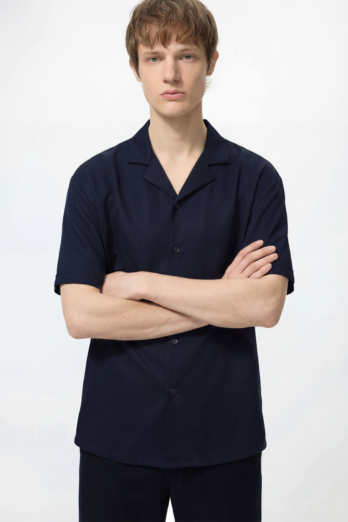 KOKO Pure-Ease Relaxed Button-Down Shirt – Navy
