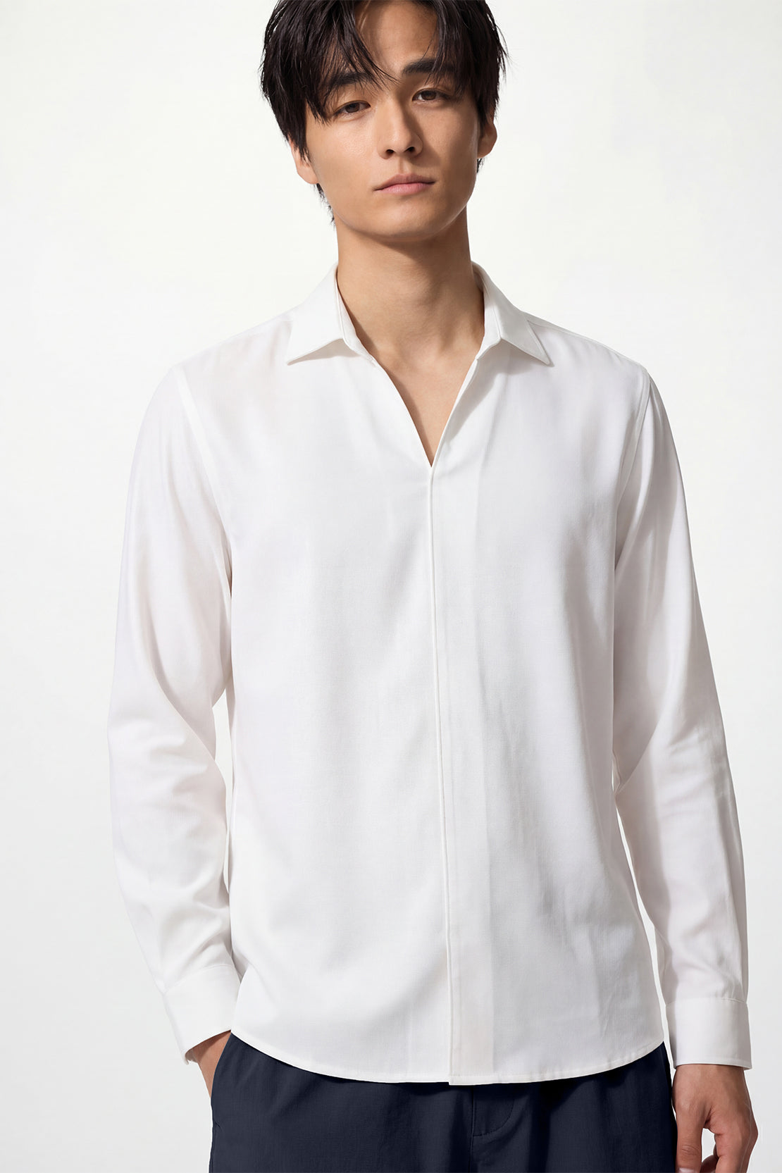 KOKO Pure-Ease Soft Collar Shirt – Brown & White