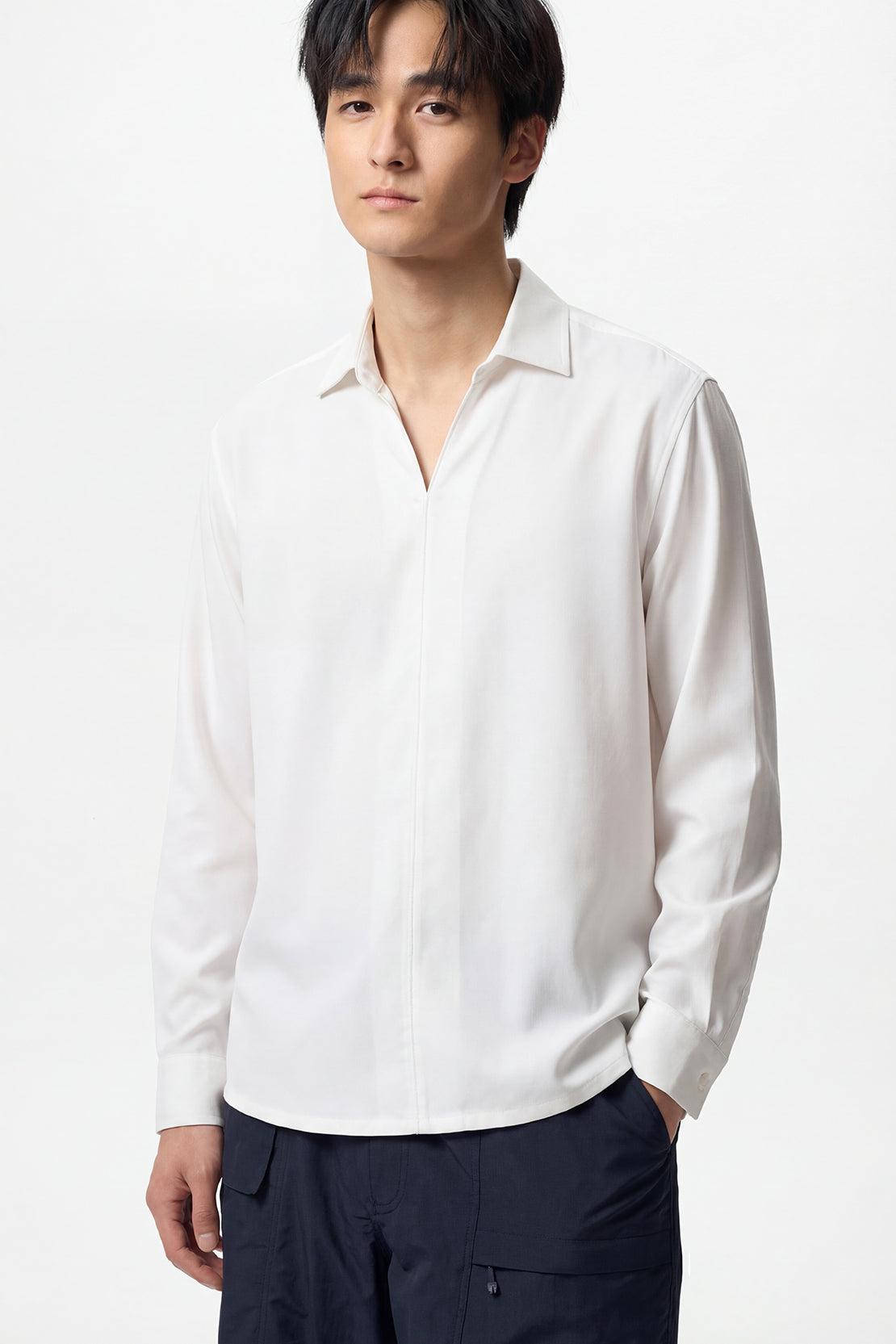 KOKO Pure-Ease Soft Collar Shirt – Brown & White