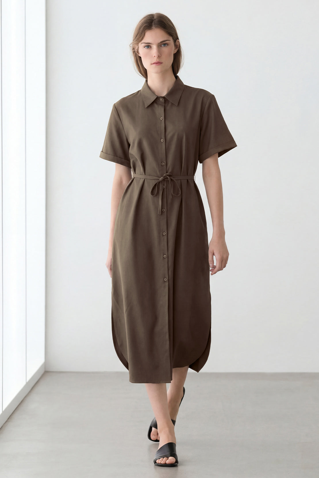 KOKO Pure-Ease Woven Dress - Black &  Brown