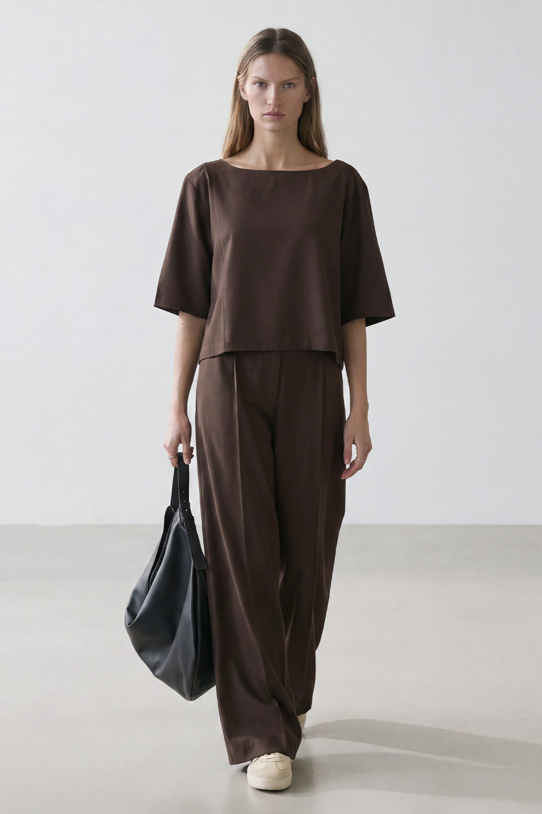KOKO Pure-Ease Woven Boat Neck Top – Clay