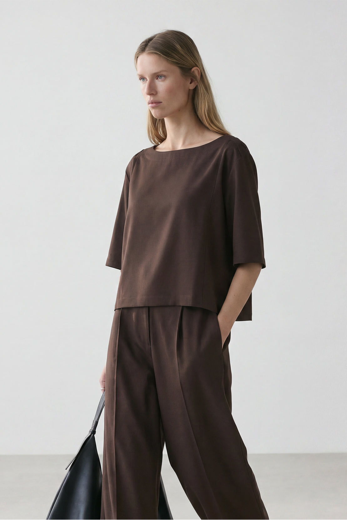 KOKO Pure-Ease Woven Boat Neck Top – Clay