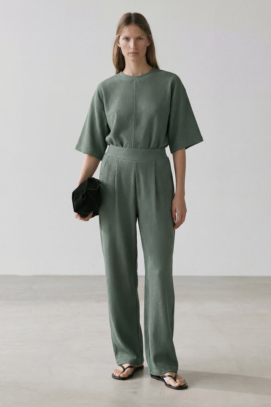KOKO Structured Knit Trouser – Olive