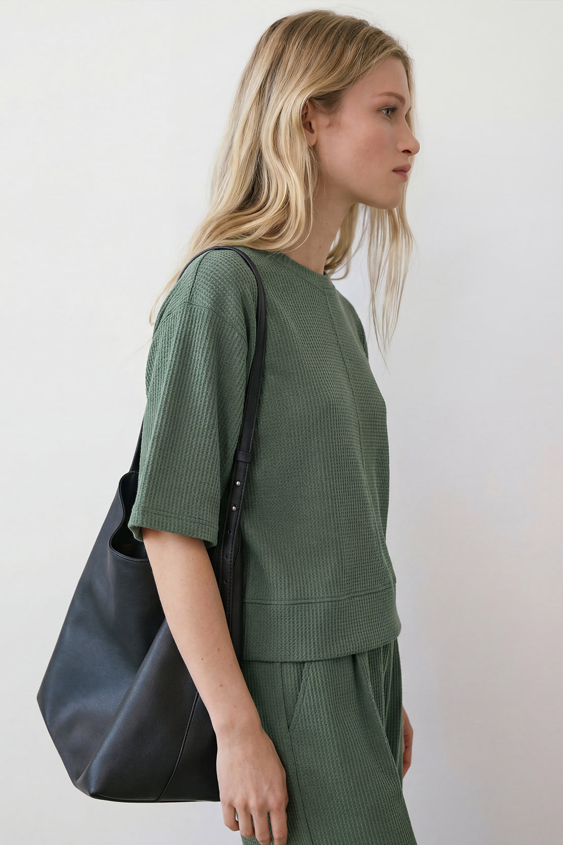 KOKO Structured knit Relaxed Top – Olive, Black & Maroon