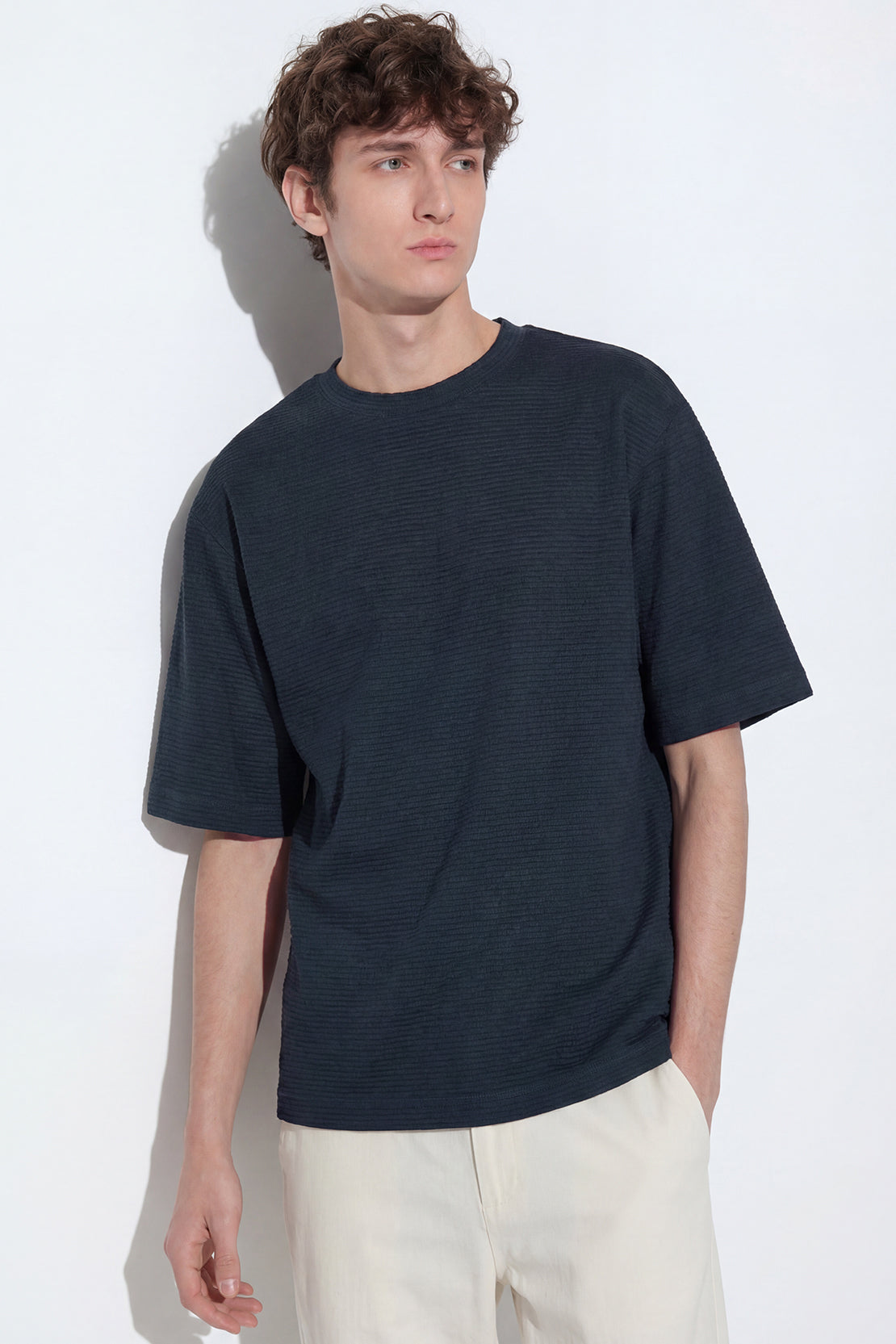KOKO Textured Knitted T-Shirt – Olive, Navy & Coffee
