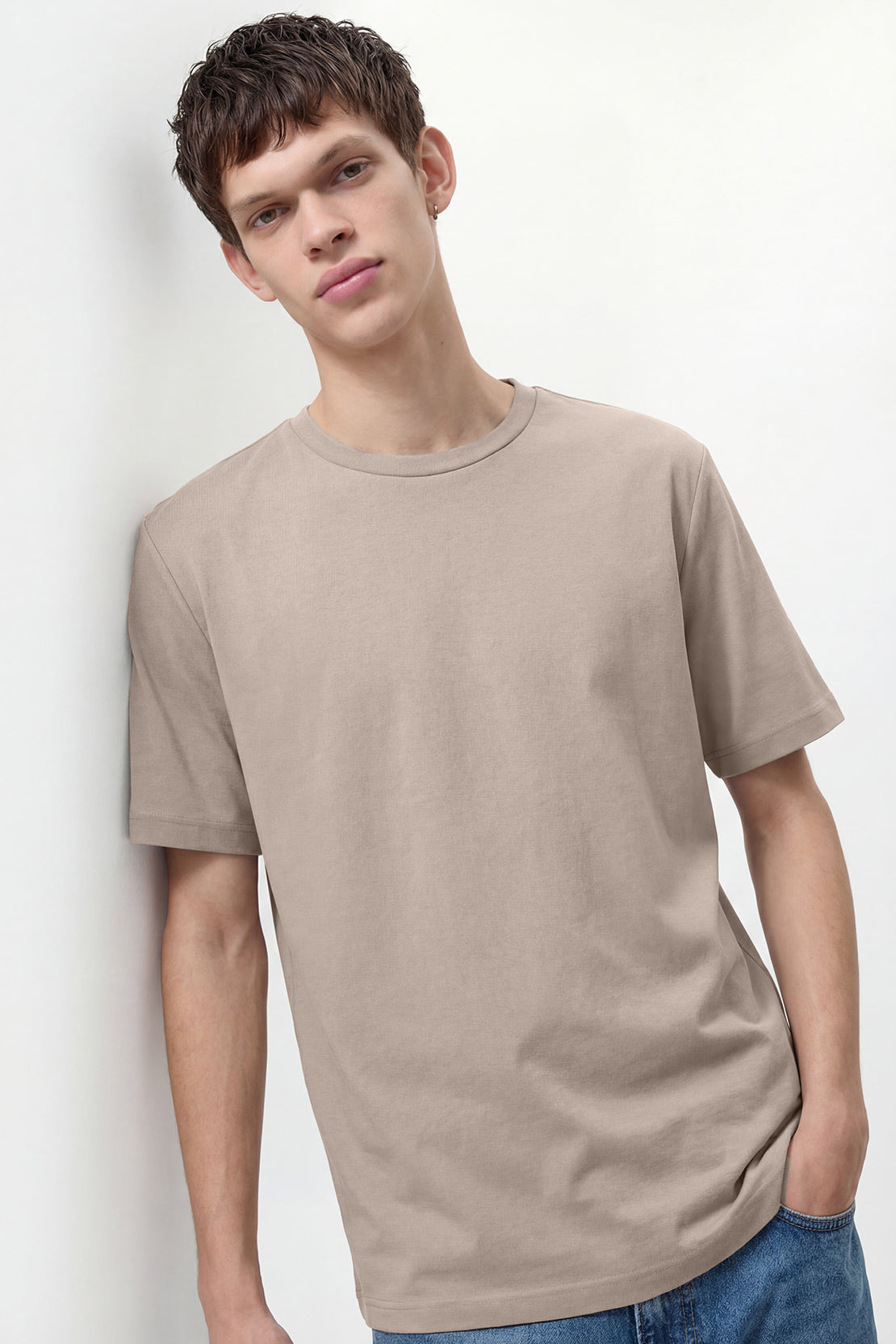 KOKO Modal Relaxed Crew Neck T-Shirt – Black & Clay
